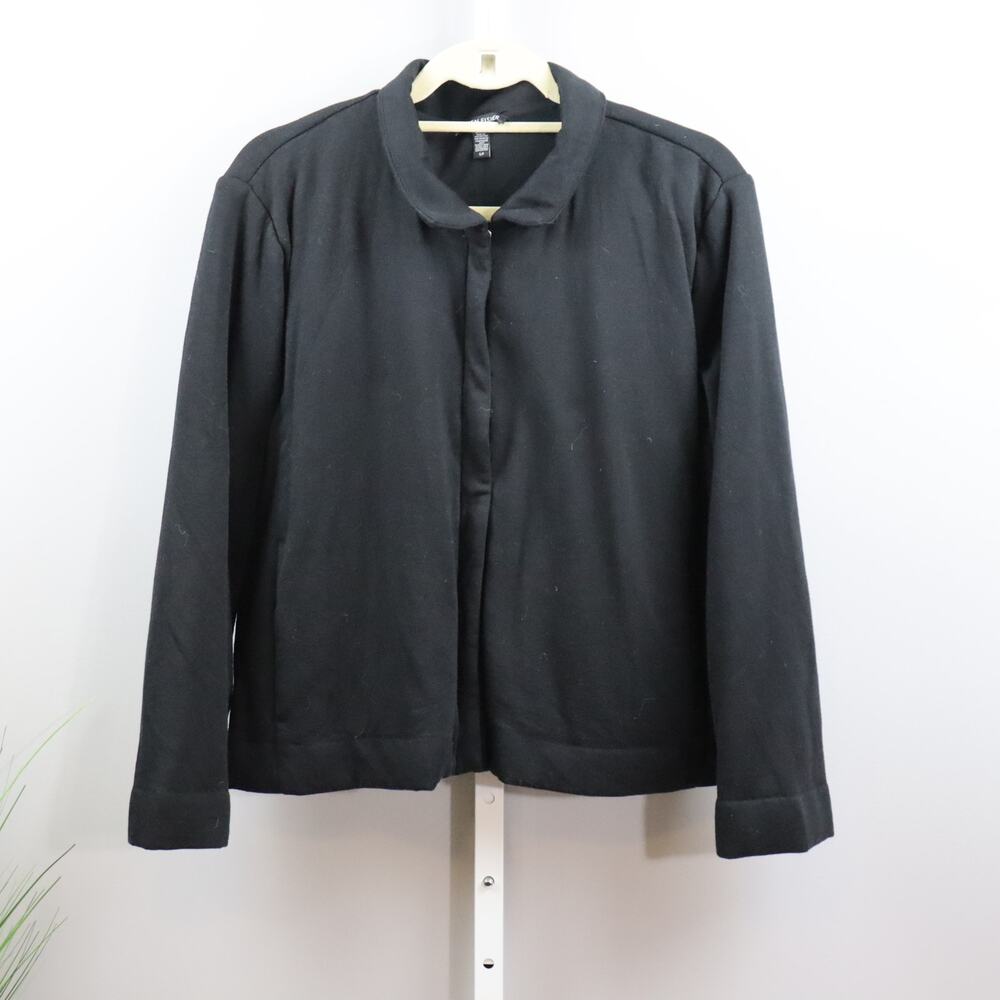 Eileen‎ Fisher Black Wool Blend Jacket Minimalist Size S Petite